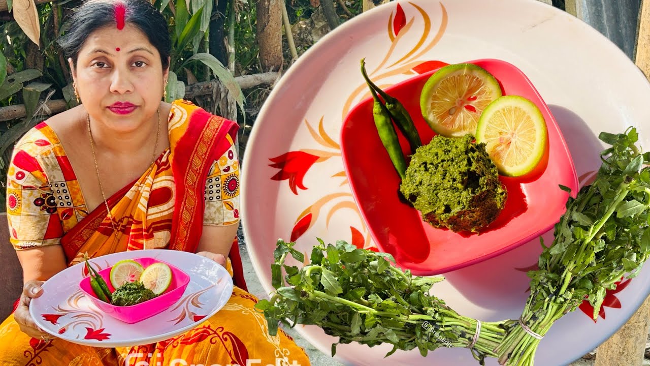 গ্রাম্য পদ্ধতিতে বানানো হেলেঞ্চা শাক বাটা | Helencha  bata recipe | Village Food