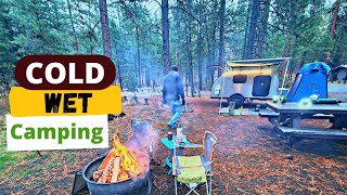 Teardrop Trailer Camping  Cold & Wet! Is It Worth It?