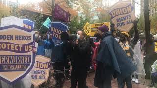 Large Crowd Walks Out of Work at UPMC to Strike for Higher Wages and Better Working Conditions