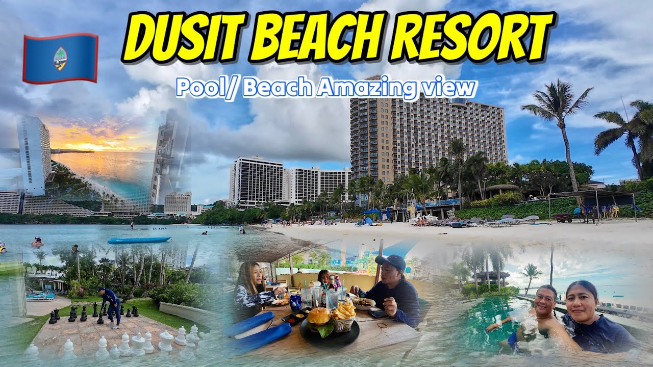 Совершите виртуальную экскурсию по бассейну и пляжу отеля Dusit Beach Guam, наслаждаясь потрясающ...