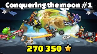 🌜 Conquering the moon #1 🌛 Getting 270.350 stars in Sky Rock Outpost 🔥 Hill climb racing 2