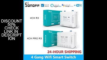 SONOFF 4CH R3 /4CH PRO R3 4 Gang Smart WIFI Switch 433MHZ Din Rail Mounting Wireless Remote Control