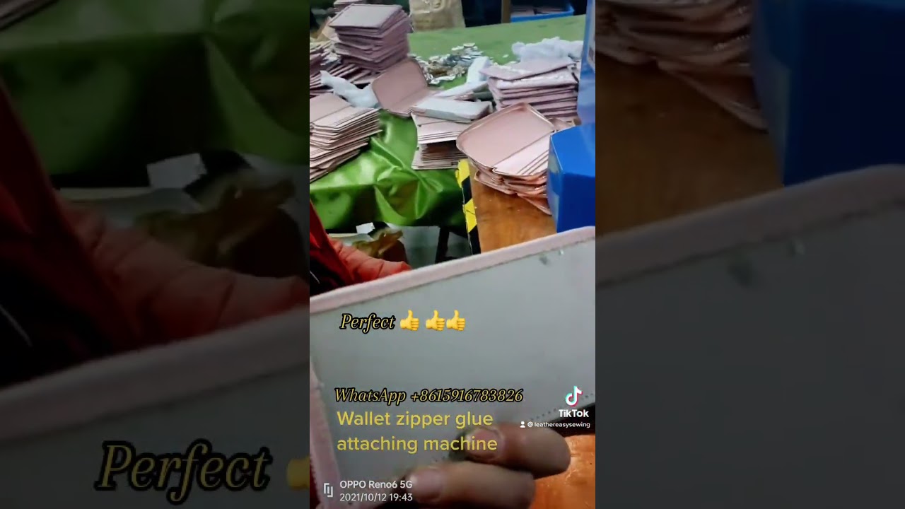 How to us the zipper glue attaching machine for wallet making?