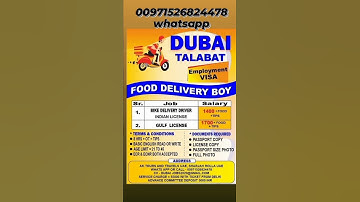 DUBAI UAE Talabat Bike Delivery boy job 2022 Employment VISA 2 years.( 1400 + Food + O.T + Tips)