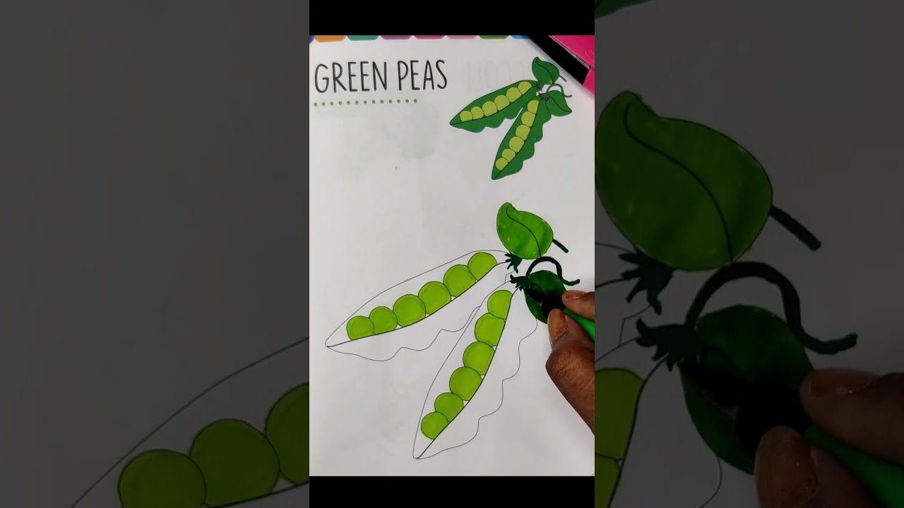 Green Peas Painting For Kids | Paint With Chikki | Green Peas Colouring Preschool Kids 