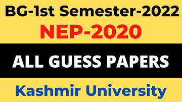 Guess Papers of UG ist semester kashmir university