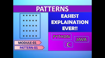 Patterns in C, Python and Java | Pattern 01 | Module 1 | Logic Building | Placement | Interviews
