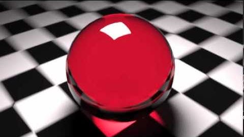 Red glass ball with motion blur in Luxrender
