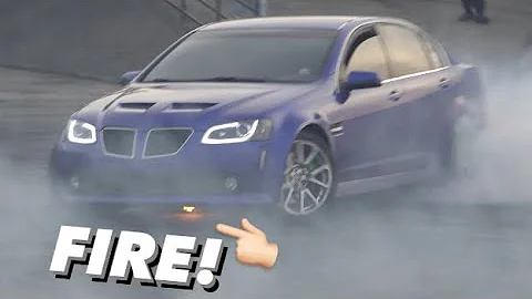 G8 CATCHES ON FIRE WHILE DOING DONUTS!!!