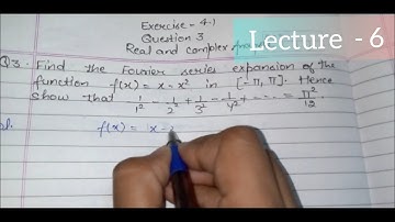 #Fourier_series#lect.6#ex. 4.1(Ques.3) ||Real and complex analysis|| #Bsc_ba_6th Sem