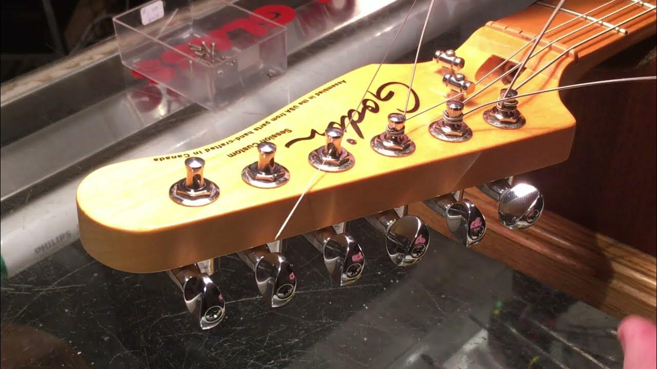 How to install guitar strings using the overunder method Godin Session Custom Classic YouTube