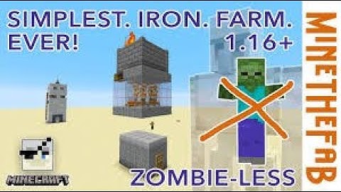Minecraft Easy IRON FARM Without a Zombie   Tutorial 1 16+ ايرون فارم بدون زومبي #شروحات11