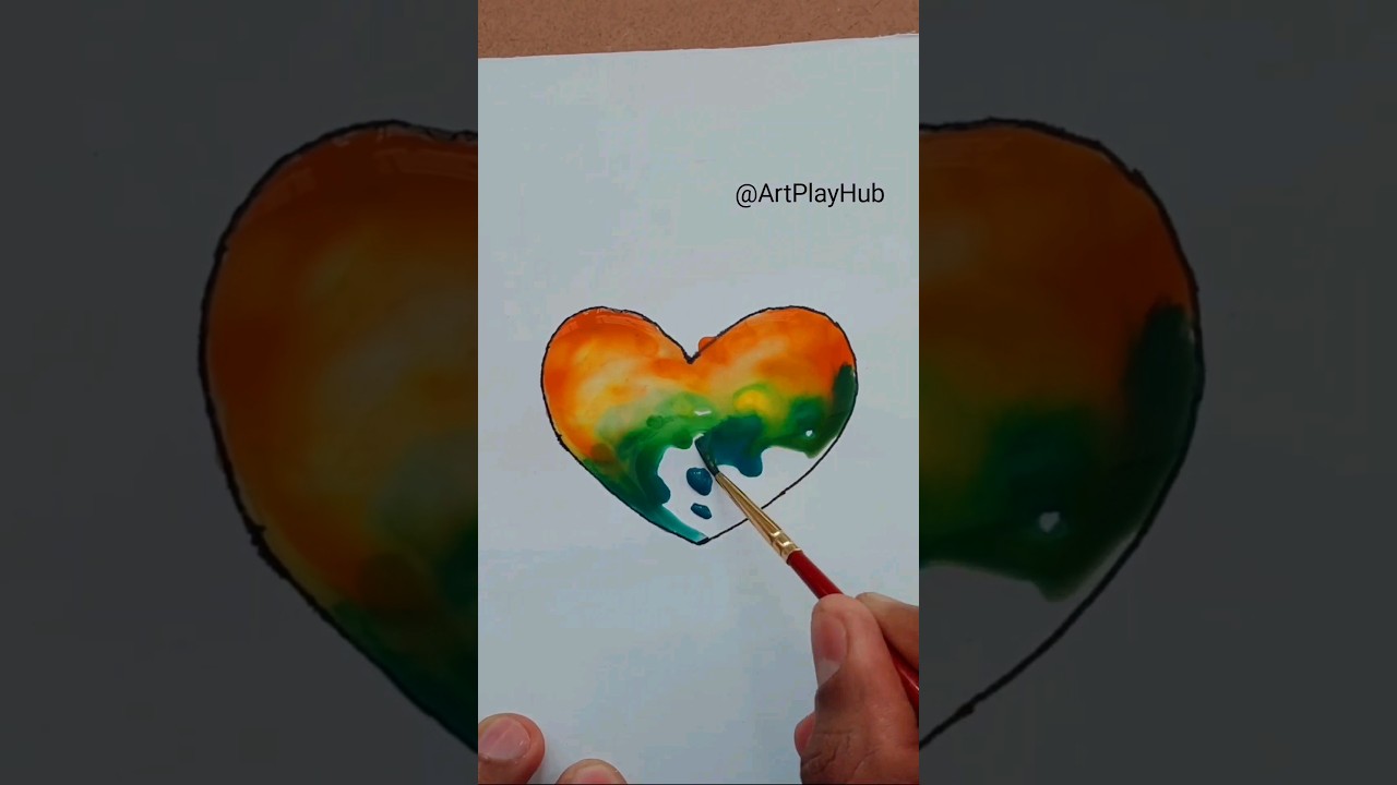 Send this to an artist🧑‍🎨 Colored heart ❤️🧡💛🤍💚💙 #satisfying #colors #shorts #short