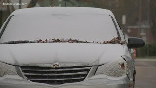 It hasn t started snowing in Muskegon yet but it will Monday night
