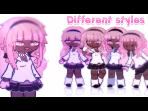 My OC in different gachatubers styles || channels in description￼ || @MC.ClouD_