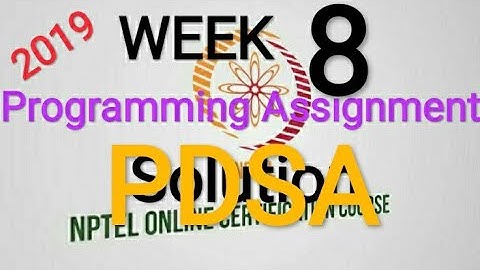 NPTEL | Programming, Data Structures And Algorithms Using Python |WEEK 8 QUIZ Solution