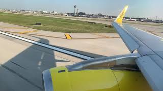 Spirit Airlines Airbus A320-200 Clear Morning Takeoff from Chicago