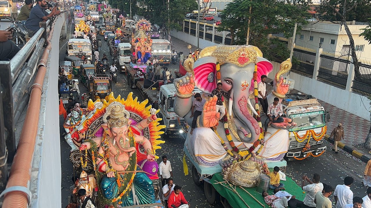 Ganesh Nimajjanam Shoba yatra 2025 | Lord ganesha Visarjan in Tankbund 2025 | Ganessh chaturthi 2025