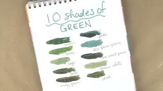 10 Shades of Green ~ How to Make Sea Foam Green Paint, Jade Color, Sage  Colour, Olive and Seaweed 