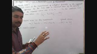 Class 11 Physics Unit 1- Error of Measurements