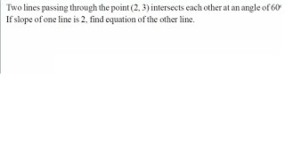 Equation of a Line | HOTS | Q01 | Class 11th [Hindi]