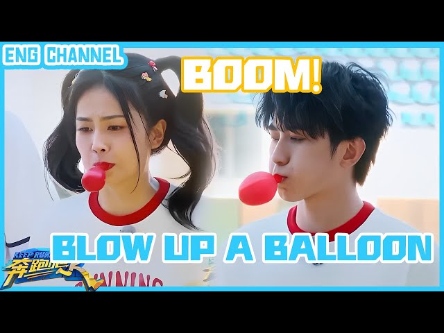 Bailu blowing up balloons is so cute and funny | #KeepRunningOriginal class=