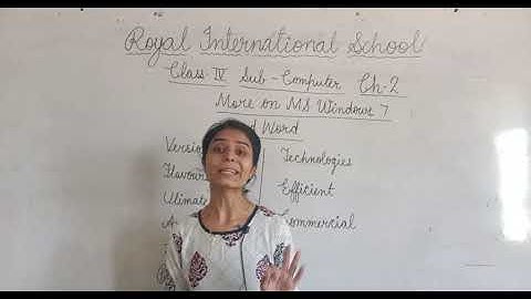 Class IV Computer Chap 2 More on MS Windows 7 Book Reading Part 1