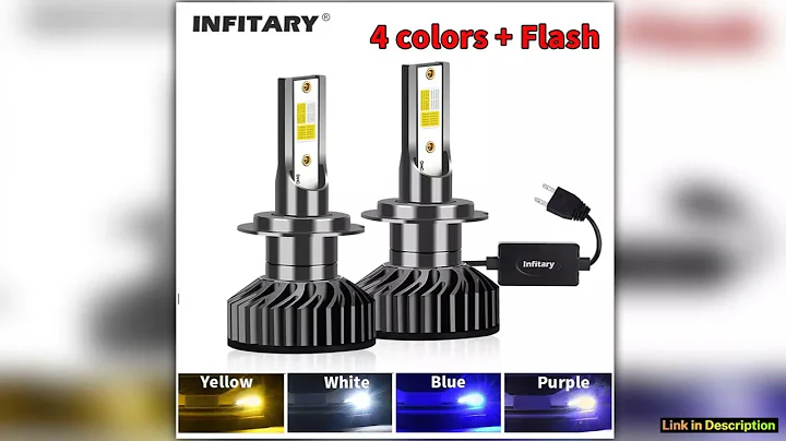 Infitary 4 Colors And Flash LED Car Headlights Auto H7 H4 H1 H3 H8 H9 H11 9005 9006 Flashing 3000K