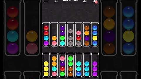 Ball Sort Color Water Puzzle Level 109 Walkthrough 🧪🟡🟠🟢, #shorts