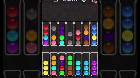Ball Sort Color Water Puzzle Level 109 Walkthrough 🧪🟡🟠🟢, #shorts