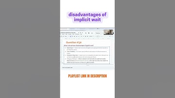 Implicit Wait Disadvantages || Top Selenium WebDriver Interview Question Answered in 60 Seconds! 💻