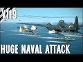 Huge naval attack  airplane crashes v119  il2 sturmovik flight sim crashes
