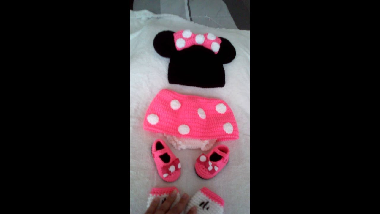 1 parte 🌈🥰❤disfraz de minnie mouse a crochet para bebe de 0-3