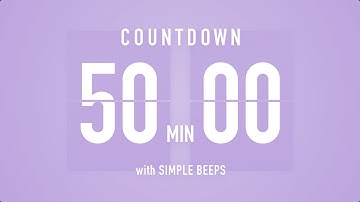 50 Minute Countdown Timer ⏳ Flip Clock with Bell Alerts 💜🔔