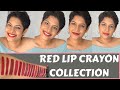 Red Lip Crayon Swatches | Matte and Affordable | JoyGeeks |