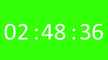 4K Minimalist 3 Hour Countdown Timer Green Screen - White Digits Clock VFX - No Copyright