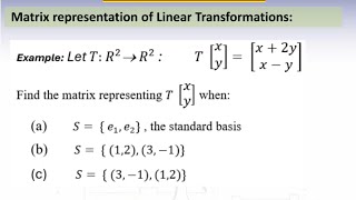 Matrix representation of linear transformation #math