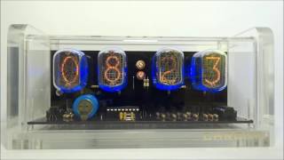 4xIN-12 nixie tubes clock with acrylic case - demonstration of scroll effect