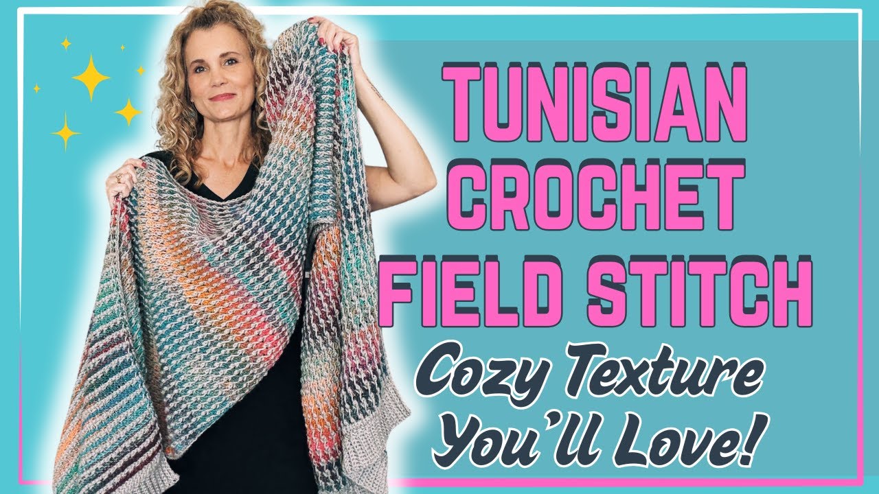 Учебное пособие по тунисскому вязанию крючком полевой вязкой (идеально подходит для шарфов-одеял!)