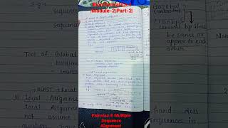 Bioinformatics-l||Module -2||Part-2||Types of Sequence Alignment||Pairwise & Multiple seq alignment