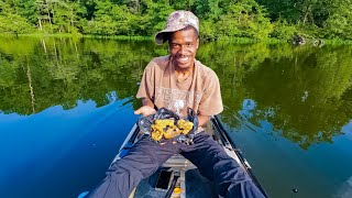 Cooking Bass On My Kayak In The Middle Of A Lake | Catch And Cook