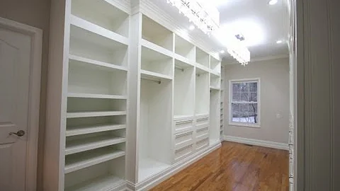 Building built-in wardrobe cabinets in walk-in mas...