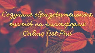 Создание образовательных тестов на платформе Online Test Pad (полная версия)