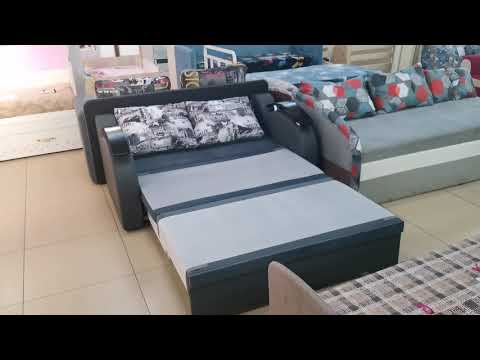 216210 "ФРЕНД-2" малогабаритный диван-кровать. Цвет: вариант 1/Москва серый/Альба тёмно-серый.