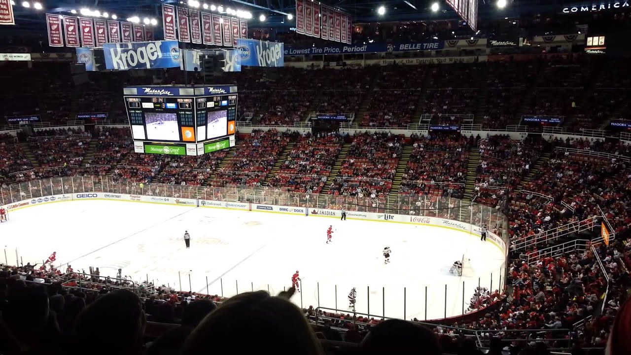 ice hockey sports city Joe Louis Arena Detroit kids first game Detroit Red Wings