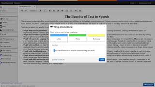 ReadSpeaker TextAid Writing Assistance Tool