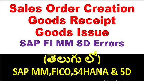 Sales Order Creation|Goods receipt Creation in SD|Post Goods Issue in SAP SD| SAP SD Course telugu