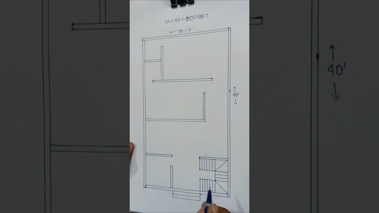 15x40 house plan 🏡