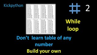 Table Program using while loop || Python