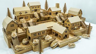 Build Cardboard Christmas House For Hamster Maze - DIY Cardboard